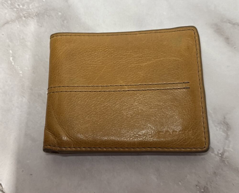 Fossil Mens Leather Bifold Wallet Brown